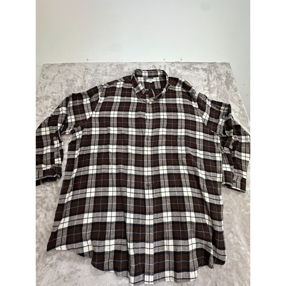 Croft &‎ Barrow Shirt Mens 4XB Multicolor Plaid Flannel Button Down Long Sleeve